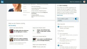 Screenshot edit visibility LinkedIn Flex Online Marketing