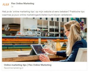 Verwijderde URL social media bericht Flex Online Marketing