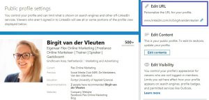 LinkedIn profiel aanpassen URL Flex Online Marketing