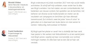 Aanbevelingen LinkedIn Birgit van der Vleuten Flex Online Marketing