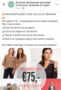 Winactie Facebook kledingzaak