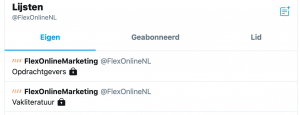 Twitterlijst bewerken Flex Online Marketing