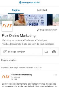 Weergeven als lid LinkedIn bedrijfspagina