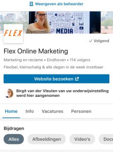 Weergeven als beheerder LinkedIn bedrijfspagina