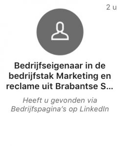 Heeft u gevonden via bedrijfspagina op LinkedIn